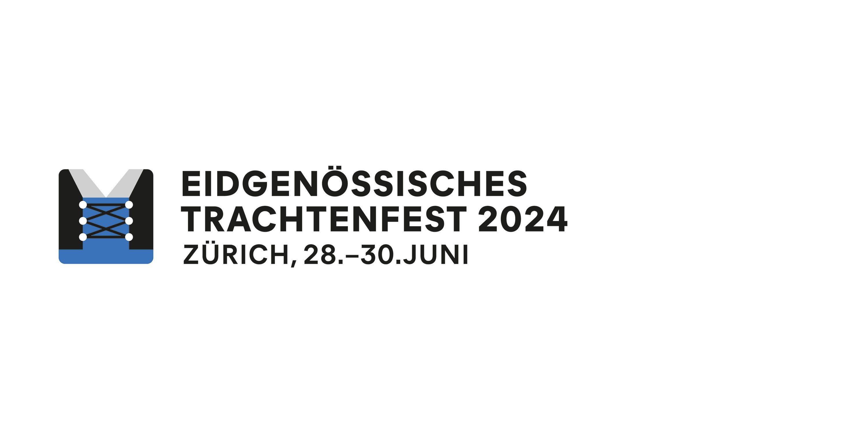 Dirndl Logo und Schriftzug Eidgenössisches Trachtenfest Zürich 2024