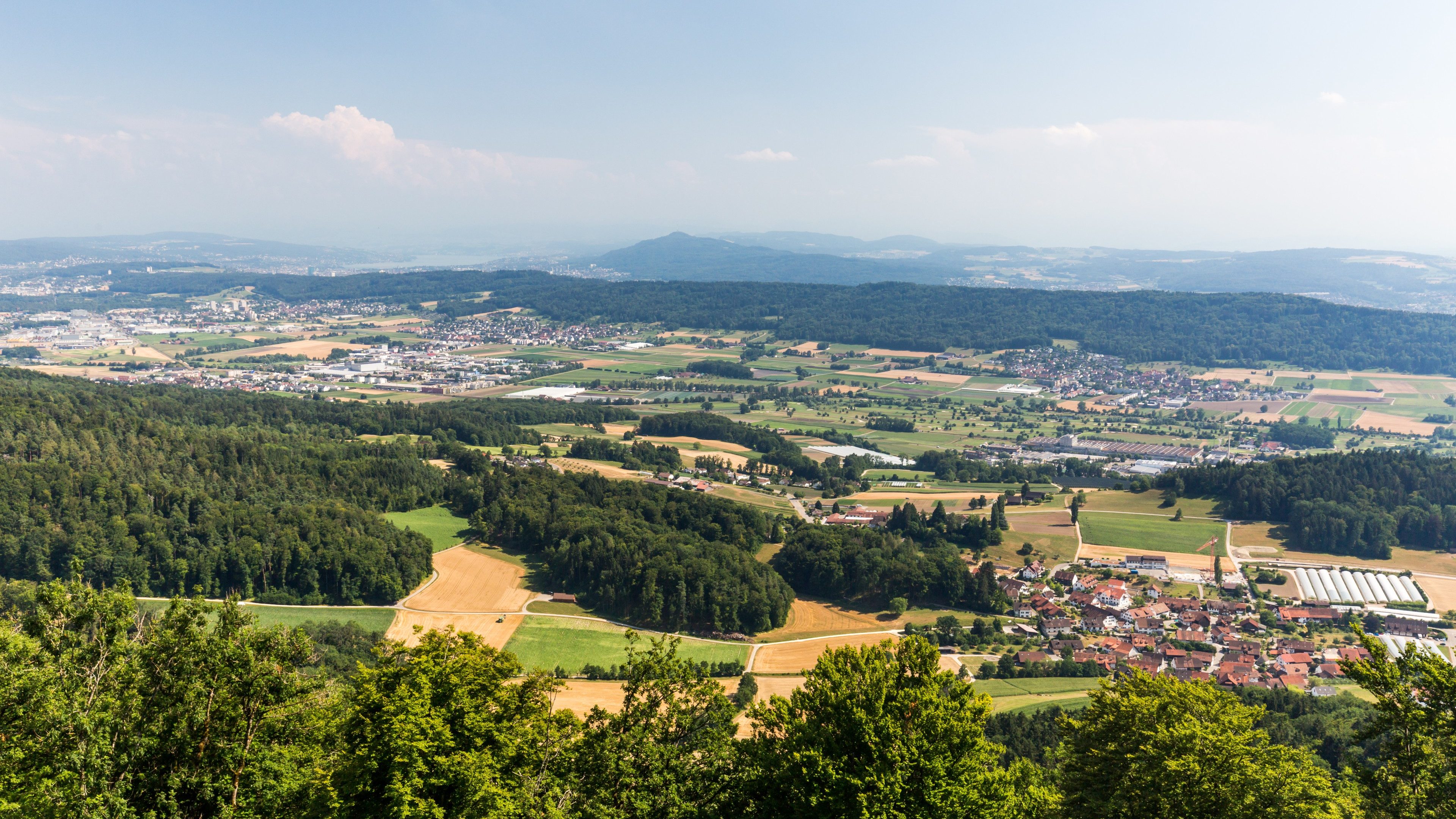 Views from to Mountain Lagern to Zurich and the villages around, Switzerland July 24, 2015.