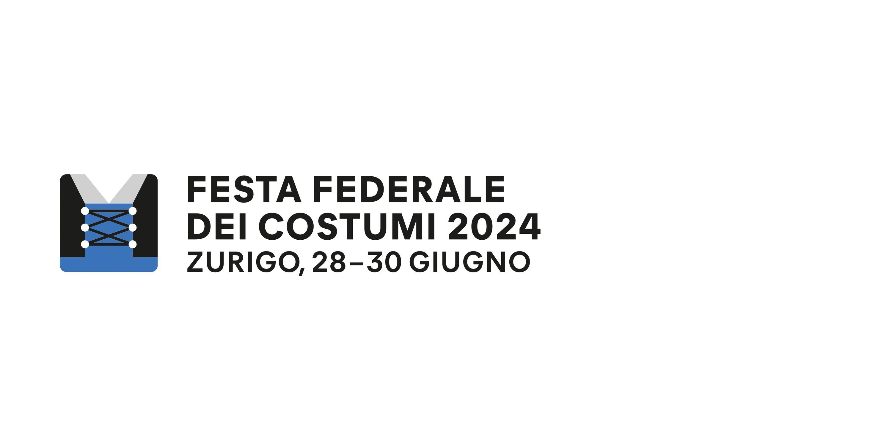 Logo Dirndl e scritta Festa federale dei costumi Zurigo 2024